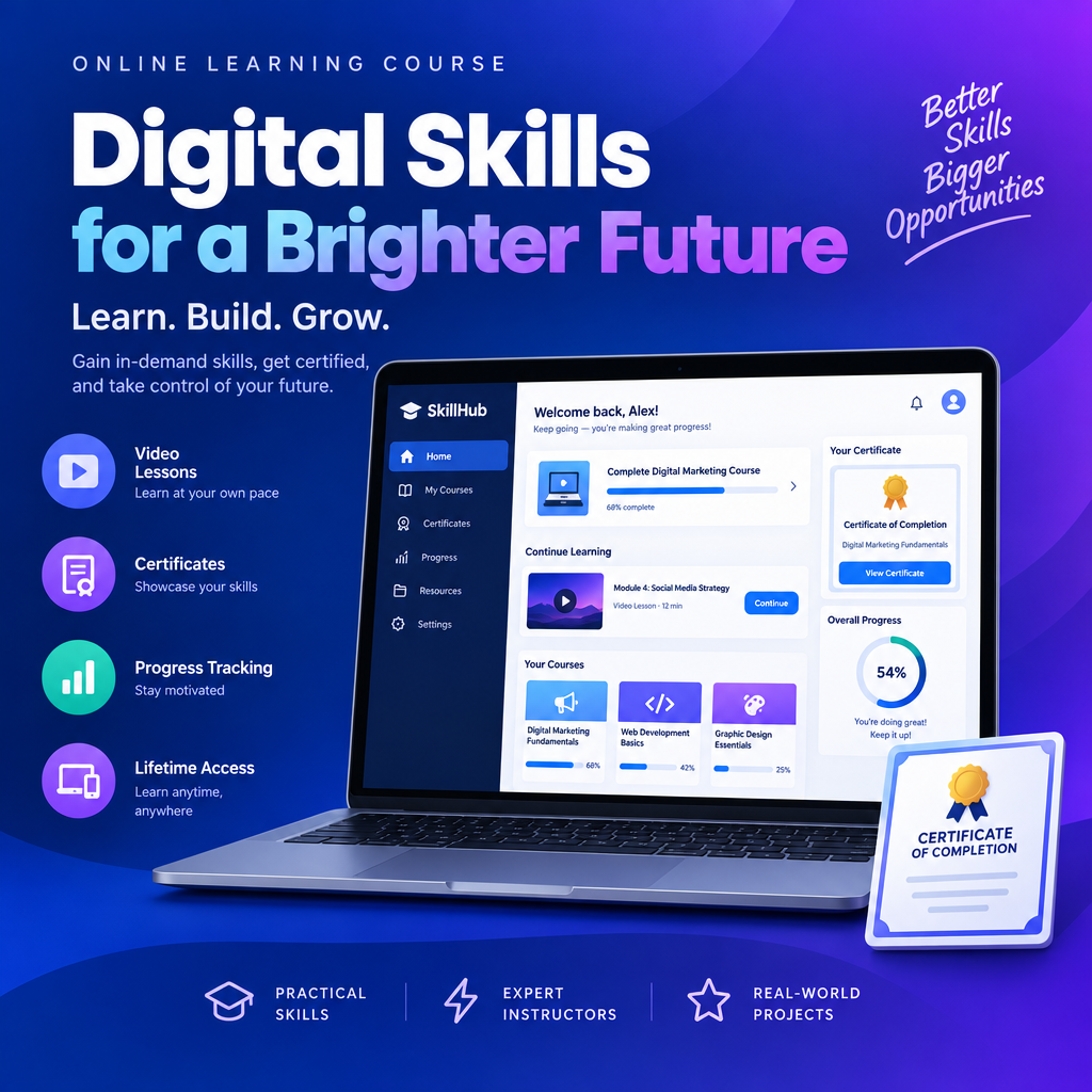 Digital Skills Course: Learn, Apply & Level Up at Your Own Pace
